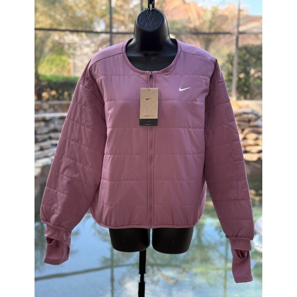 Nike Women's Therma-FIT Synthetic Fill Running Jacket Mauve FB7511-523 Size L